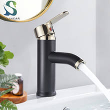 Saflihcar Black Gold Bathroom Basin Sink Faucet Single Lever Vessel Sink Tap Hot Cold Water Mixer Taps Deck Mounted 2024 - buy cheap