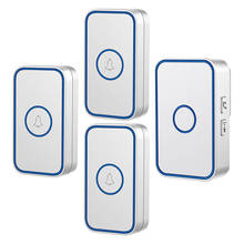 CACAZI Smart Wireless Doorbell 60 Chimes 0-110dB Waterproof Home Cordless Door Ring Bell US EU UK Plug 3 Button 1 2 3 Receiver 2024 - buy cheap