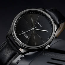 Модные минималистичные мужские водонепроницаемые кварцевые наручные часы с кожаным ремешком, мужские часы, мужские деловые часы 2024 - купить недорого