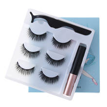 3Pairs Magnetic False Eyelashes Lashes with Magnetic Liquid Eyeliner Kit Long-lasting Waterproof Magnetic Eyeliner Makeup Tools 2024 - buy cheap