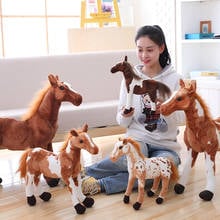 40cm Simulation Horse Plush Toys High Quality Stuffed Lifelike Animal Dolls for Baby Kids boys Birthday Gifts Home Shop Decor 2024 - buy cheap