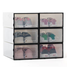 Caja de almacenamiento de zapatos transparente, organizador de calzado a prueba de polvo, Se puede apilar, combinación, 6 unidades 2024 - compra barato