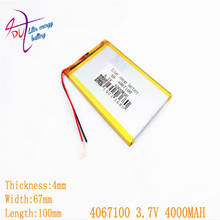 Batería de energía de litro 4067100 3,7 V 4000MAH 4065100 batería de polímero de iones de litio envío tableta VX610W la batería de la tableta 2024 - compra barato
