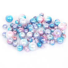 Cuentas redondas multicolor de plástico acrílico ABS, abalorios de perlas sueltas para mostrador, producción de joyería artesanal, 4mm/6mm/8mm/10mm 2024 - compra barato