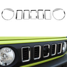For Suzuki Jimny 2019+ Car Front Light Lamp Ring Trim Grill Grille Frame Styling New Exterior Auto Moldings 2024 - buy cheap