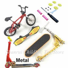 Металлический скутер для пальца два колеса BMX мини велосипед набор Скейтбординг для мальчиков; Красивый детский наряд для рождественского подарка на день рождения 2024 - купить недорого