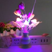 LED Colorful Flower Night Lights Luminous Lamp EU Plug Sensor Home Bedroom Decoration Novelty Light Flower Plant Nightlight 2024 - buy cheap