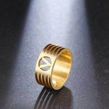 Женские и мужские кольца DOTIFI, треугольное кольцо из нержавеющей стали, кольца золотого и серебряного цвета для влюбленных, R337 2024 - купить недорого