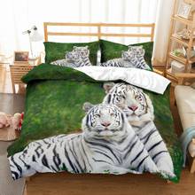 Panda Animals Duvet Cover Set Tiger Couple Bed Linen Set Leopard Bedding Set Tropical Plant Bedclothes 2/3pcs with Pillowcase 2024 - buy cheap