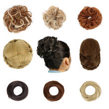 Free Beauty Curly Chignon Brown Blond Hazel Ombre Synthetic Hair Bun Extensions Rubber Band Heat Resistant Fiber for Women Girls 2024 - buy cheap