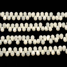 Contas de pérola branca natural, conta para ferraduras parafuso cruzado buraco em forma de gota para fazer jóias acessórios para atacado 2024 - compre barato