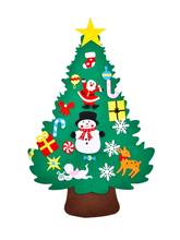 DIY Felt Christmas Tree 2020 New Year Artificial Tree Wall Hanging Ornaments Kids Gifts Toys Xmas Decoration for Home 2024 - buy cheap