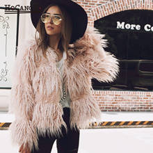 Winter Faux Fur Coat Women Warm Thick Outerwear Fluffy Jacket Women Furry Coat Jacket Long Loose Collarless Overcoat Plus Size 2024 - buy cheap