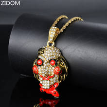 Men Hip hop iced out 69 Saw Doll Head Mask pendant necklaces male Hiphop pendants necklace charm jewelry Luxury gifts 2024 - buy cheap