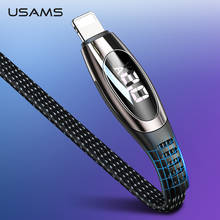 USAMS USB Cable for iPhone XS Max XR X 8 7 6 Plus LED Digital Phone Cable 2A Fast Charging Data Cord for iPhone Charger Cable 2024 - buy cheap
