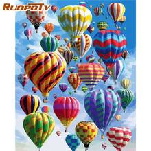 RUOPOTY Color Hot Air Balloon Landscape Painting By Numbers For Adults Children Unique Gift 60x75cm Framed Home Decor Oil Paints 2024 - buy cheap