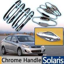 Cubiertas cromadas para manija de puerta de coche, accesorios de estilo para Hyundai Solaris Accent Verna 2010-2015 2011 2012 2013 2024 - compra barato