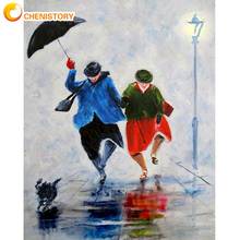 CHENISTORY Two Man With Umbrella Figure Painting By Numbers For Adults HandPainted Unique Gift 60x75cm Framed Wall Decoration 2024 - buy cheap