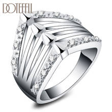 DOTEFFIL 925 Sterling Silver AAA Zircon Crystal Ring Man For Women Fashion Wedding Engagement Party Gift Charm Jewelry 2024 - buy cheap