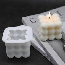 Molde de vela em forma de cubo rubik, molde de vela 3d em silicone com 9 bolas para artesanato diy, molde para fabricação de velas e aromaterapia 2024 - compre barato