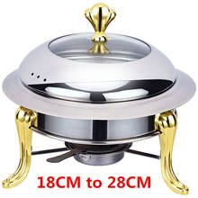 Golden stainless steel alcohol stove household commercial Removable small chafing dish solid fuel boiler small cooking hot pots 2024 - buy cheap