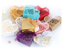 Складывающаяся коробка в форме сердца, Подарочная коробка для конфет из ленты, свадебная посылка 2024 - купить недорого