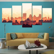 Modern Abstract City Art Wall Poster Printing Canvas Painting New York Silhouette Mural Home Decor Five-Piece Set Without Frame 2024 - buy cheap