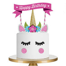 1 conjunto bonito unicórnio festa cupcake topper feliz aniversário festa de chuveiro do bebê crianças decoração de festa crianças decoração do bolo suprimentos 2024 - compre barato