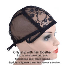 Wig cap for making wigs with adjustable strap on the back weaving cap size glueless wig caps good quality Hair Net Black 2024 - buy cheap