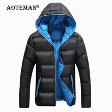 Мужская куртка, зимняя парка, теплые пальто, комбинезоны, верхняя одежда с капюшоном, Повседневная ветровка, однотонная мужская одежда, модная куртка-бомбер, LM118 2024 - купить недорого
