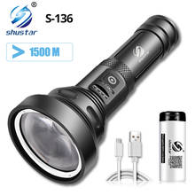 LED Flashlight with Lighting Distance Over 1500 Meters Use Large Convex Lens Waterproof Aluminum Alloy Searchlight 2024 - buy cheap