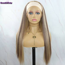 BlueBird Long Silky Straight Heat Resistant Synthetic Wigs Futura Fiber Hair Ombre Blonde Headband Wigs For Black Women 2024 - buy cheap