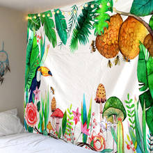 Тропический зеленый гобелен с изображением листьев настенный гобелен на стену для дома декорации комнаты спальни стены искусства большого размера Бесплатная доставка 2024 - купить недорого