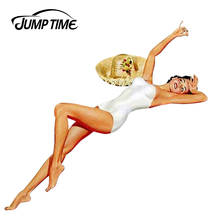 JumpTime 13 см x 12,1 см автомобильный Стайлинг Сексуальная Pinup девушка винтажная наклейка JDM автомобильный водонепроницаемый бампер наклейки на окна 2024 - купить недорого