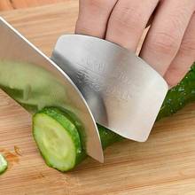 Aço inoxidável ferramenta de cozinha mão dedo protetor corte fatia seguro guarda gadget cozinha conjuntos 2024 - compre barato