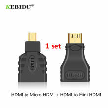 KEBIDU 1 комплект позолоченный мини-удлинитель 1080P адаптер женский и мужской F-M HDMI-Совместимость с микро конвертером 2024 - купить недорого