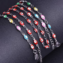 5 pçs aço inoxidável pulseiras para mulheres mau olho pulseira turco charme moda jóias esmalte presentes masculino feminino menina atacado 2024 - compre barato