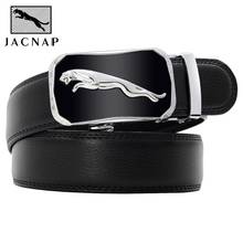 JACNAIP Men Leather Belt Black Gold Leopard Automatic Buckle Belts Genuine Cow Leather Adjustable Ratchet Belt For Men 3.5cm 2024 - buy cheap