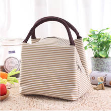 Bolsa de almuerzo portátil para niños, bolso de mano de alta calidad, con aislamiento de rayas, térmica, ideal para Picnic y comida 2024 - compra barato