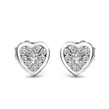 Pendientes de plata de ley 925 con forma de corazón para mujer, joyería de circonita transparente, regalo de aniversario de compromiso de boda 2024 - compra barato