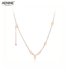 AENINE Fashion Titanium Stainless Steel 6Pcs Girls Charm Necklaces Jewelry CZ Crystal Pendant Chain Necklace For Girls AN19073 2024 - buy cheap