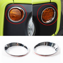 YCCPAUTO ABS Chrome Front Turn Signal Light Trim Frame For Suzuki Jimny 2019+  Auto Decoration Sticker 2Pcs 2024 - buy cheap