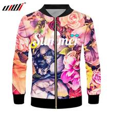 UJWI Zip Jacket Man Spring Personality Tops 3D Printed Rose Flower Summer Male Hip Hop Plus Size 5XL Clothes Winter Zipper Coat 2024 - buy cheap