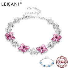 LEKANI  925 Sterling Silver Women's Adjustable Bracelet Wedding Gift Creative Butterfly Design Fashion Crystal Bracelet 2021 2024 - buy cheap