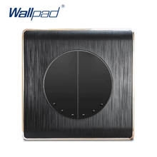 Wallpad 2 Gang Reset Switch Rocker Button Wall Light Switch Black PC Brushed Panel For Home 2024 - buy cheap
