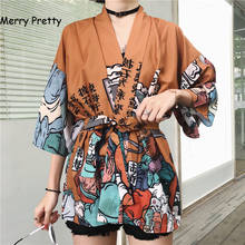 Kimono japonés para mujer, Rebeca, camisa de cosplay, blusa, yukata japonesa, kimono de playa para verano 2024 - compra barato