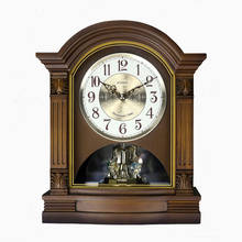 Relógio de mesa em madeira sólida, relógio de mesa estilo europeu, retrô, decorativo, para sala de estar, quarto 2024 - compre barato