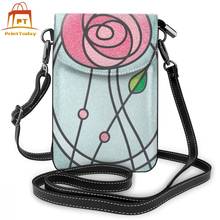 Red Rose Shoulder Bag Red Rose Leather Bag Woman High quality Women Bags Print Multi Purpose Mini Purse 2024 - buy cheap