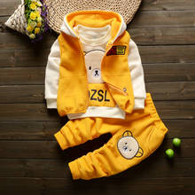Winter Kids Clothing Children Thicken Vest Hooded outwear Pants 3pcs/set clothes Baby Boy Girls warm cartoon Casual Tracksuit 2024 - buy cheap