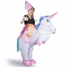 Inflatable Unicorn Costumes adult kid Halloween Christmas Ride on Carnival party Costume Stage Performances Props Cosplay Dress 2024 - buy cheap